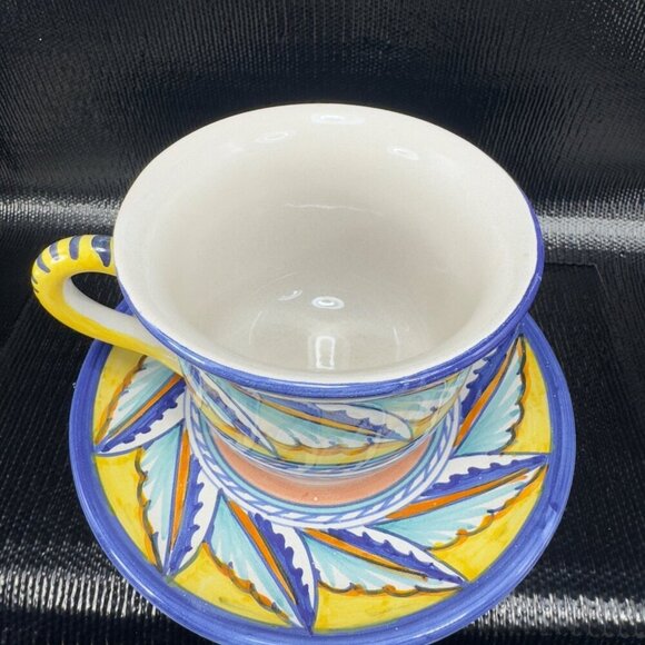 Starbucks Sberna Deruta Italy Hand Painted Pottery Teacup And Saucer Set Italy - Picture 10 of 11
